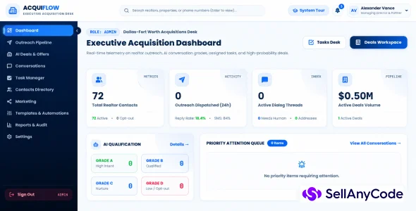AcquiFlow CRM Real Estate Acquisitions & AI Deals Platform — cover