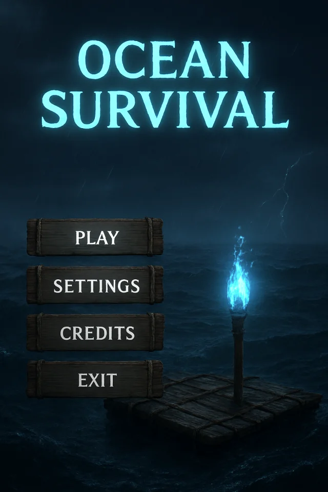 Ocean Survival Crypto Game - Raft, Megalodon & Blue Torch Adventure — screenshot 5