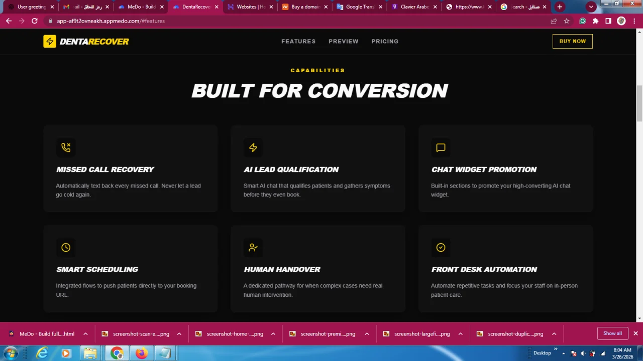 DentaRecover Dental Front Desk AI Template — screenshot 2