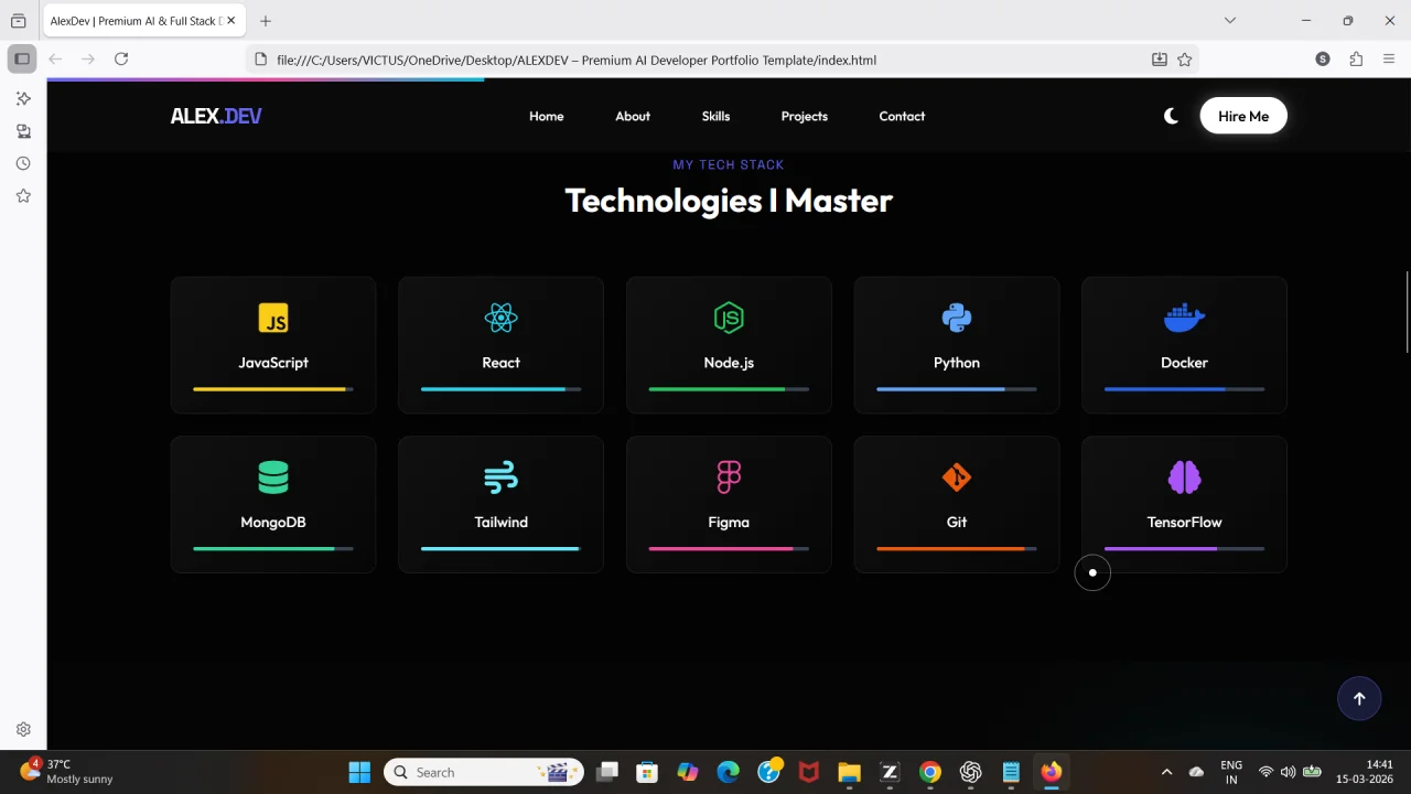 ALEXDEV Premium AI Developer Portfolio Template — screenshot 3