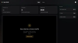 Apex Studio - 2-in-1 Offline Web App (Video Marker & Batch Image Compressor) | Vanilla JS