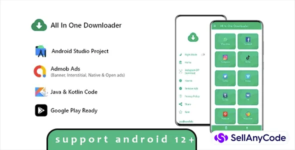 All in One Downloader – Status Saver & Video Downloader (AdMob, OneSignal, Firebase, FAN, INAPP)