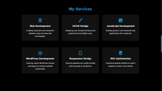 Portfolio in Dark Theme HTML, CSS, JS.