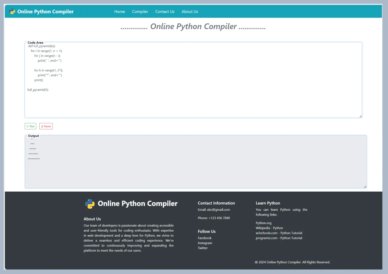 A Online Python Compiler — screenshot 2