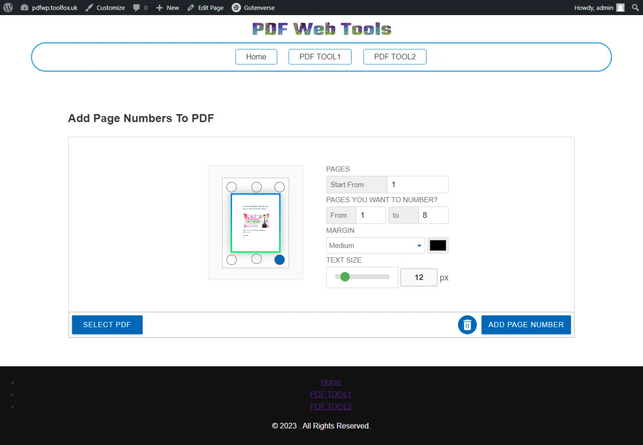 PDF ToolKit All-in-One PDF Tools WordPress Plugin — screenshot 4