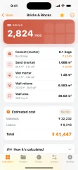 BuildCalc Construction & Material Cost Calculator (iOS SwiftUI)