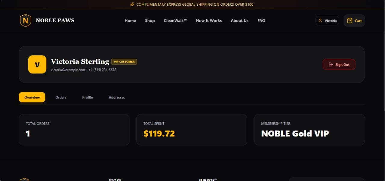 NOBLE PAWS CleanWalk Luxury Pet Care Platform — screenshot 6