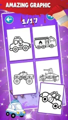 Glitter Coloring Pages for Cars
