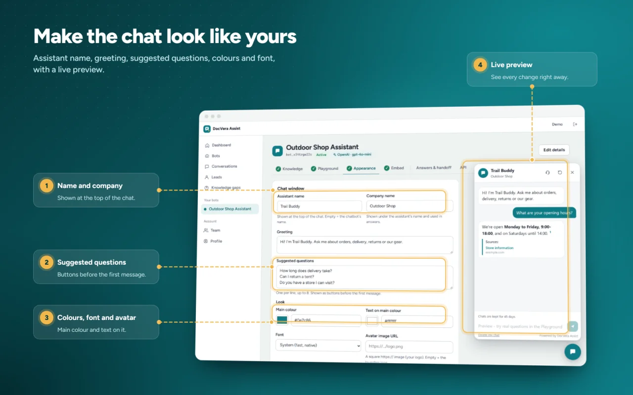 DocVera Assist - PHP AI Chatbot for Any Website — screenshot 5