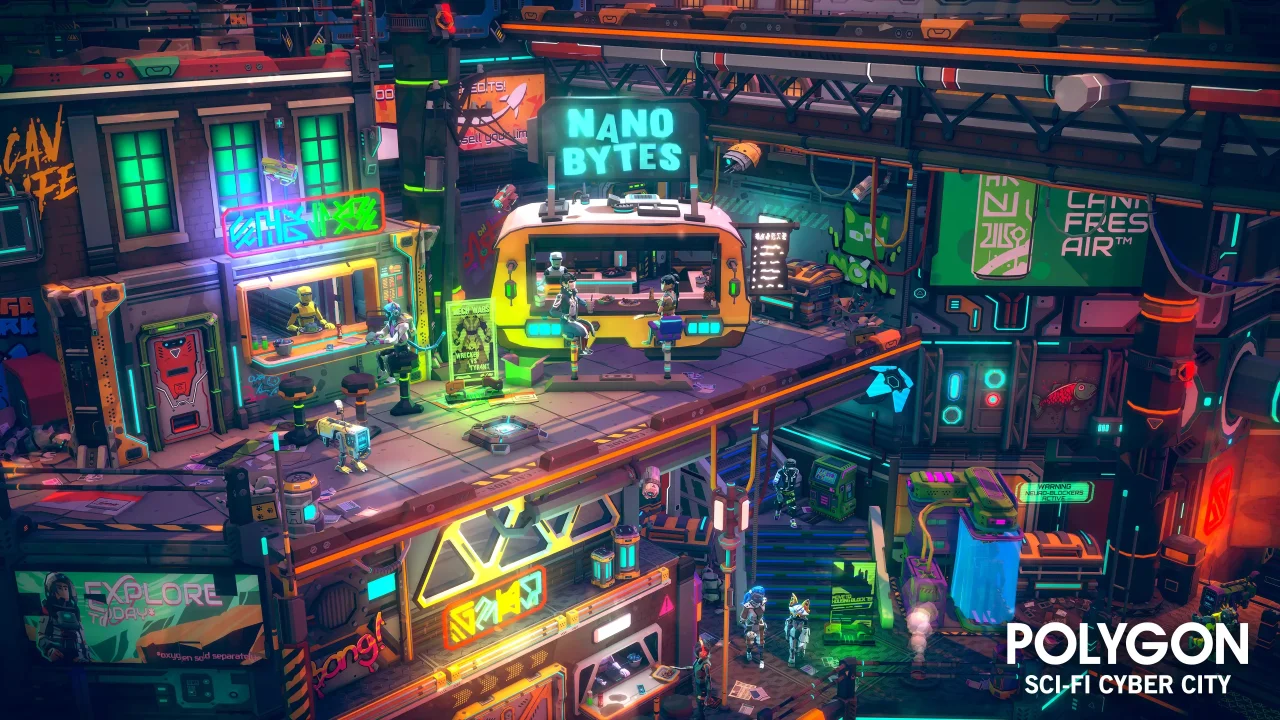 POLYGON Sci-Fi Cyber City - Low Poly 3D Art by Synty — screenshot 9