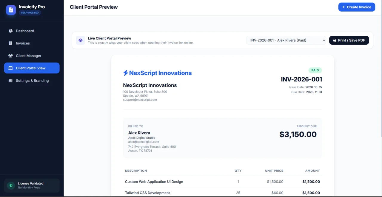 nvoicify Pro - Invoicing & Client Portal Web App + Free Android App — screenshot 2