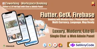 Coworking - Workspace Booking Flutter App with Chat | Web Admin Panel | Google AdMob