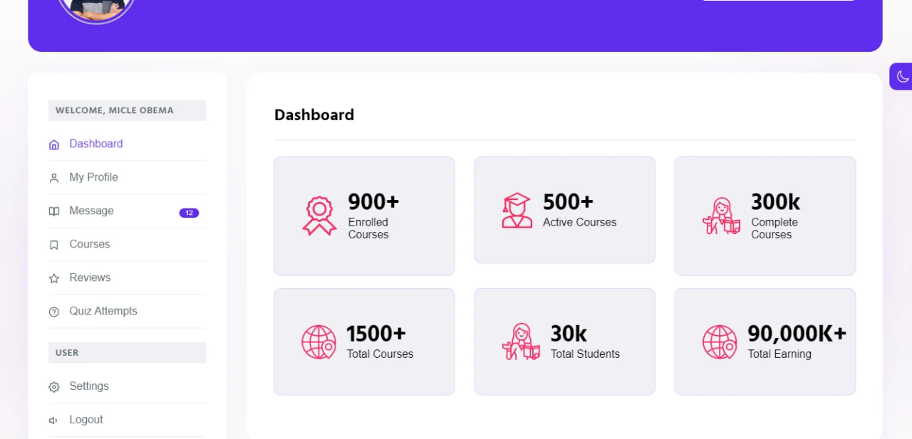 Online Learning School Template with Student, Teachers and Admin Dashboard — screenshot 2
