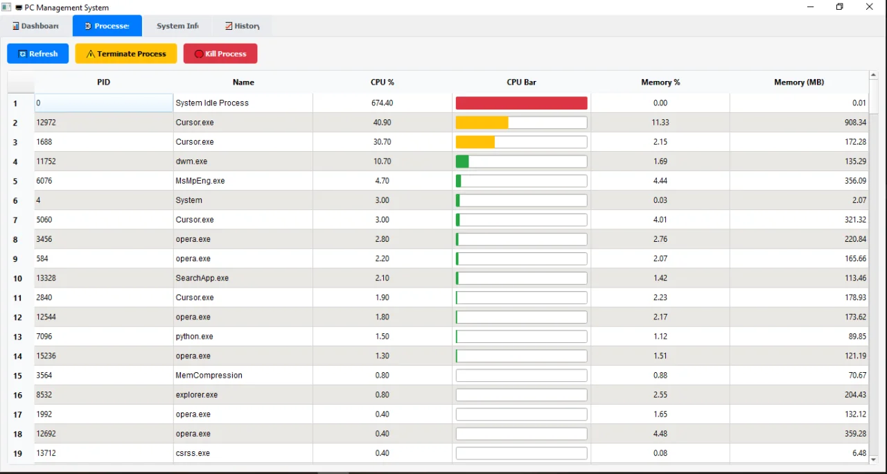 PC Management System - Professional System Monitor with GUI — screenshot 2