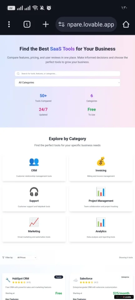 Modern SaaS Tool Comparison Landing Page — screenshot 4