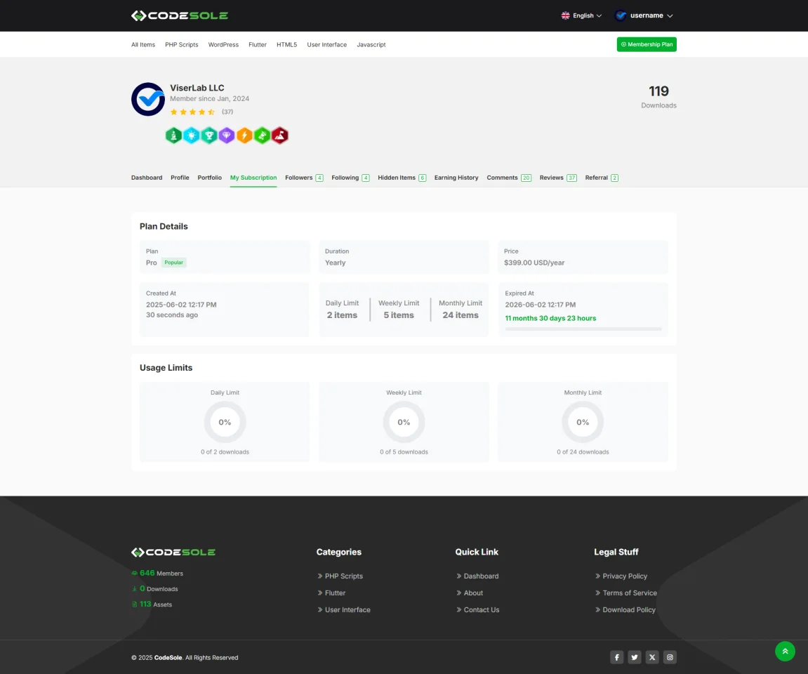 CodeSole - Subscription Based Code and Theme Marketplace — screenshot 6