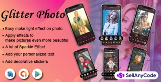 3D Glitter Effect - Glitter Photo Editor & Sparkle Light Photo Overlay - Magic Brush Light Effect
