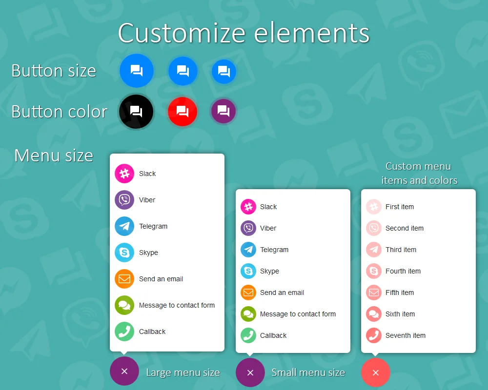 All in One Support Button + Callback Request. WhatsApp, Messenger, Telegram, LiveChat and More... — screenshot 4