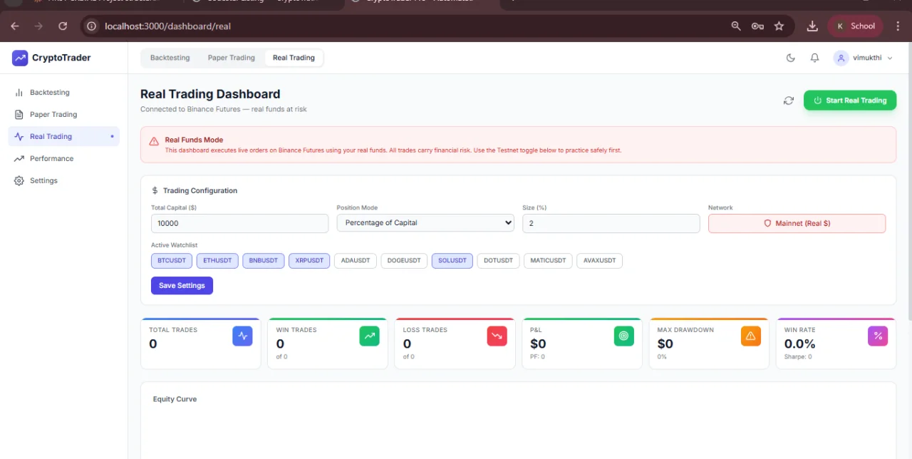 CryptoTrader Pro - Automated Futures Trading System — screenshot 7