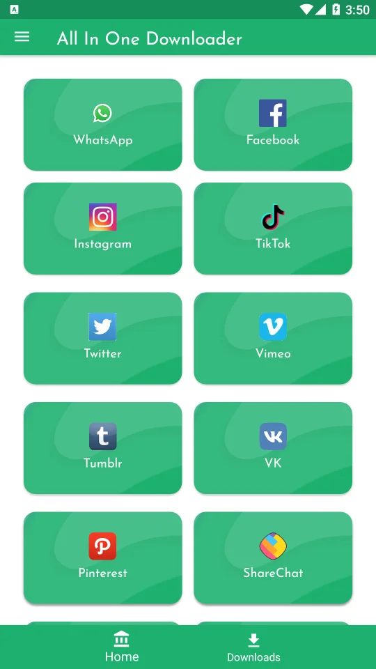 All in One Downloader – Status Saver & Video Downloader (AdMob, OneSignal, Firebase, FAN, INAPP) — screenshot 1