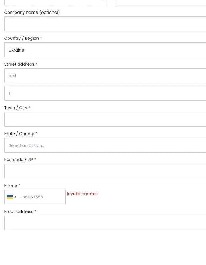 WooCommerce International Phone Input — screenshot 2