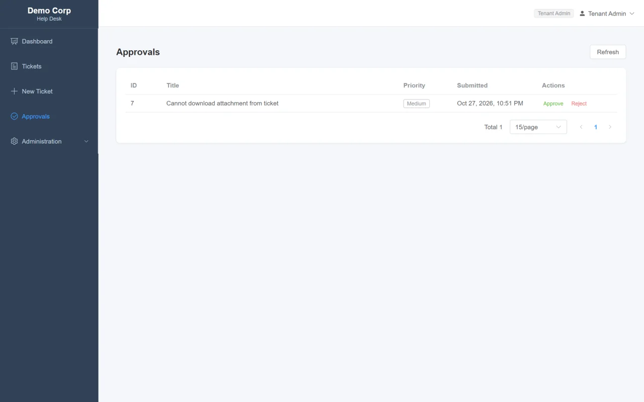 TenantHelp Multi-Tenant Help Desk & Ticketing System (Spring Boot + Vue 3) — screenshot 9