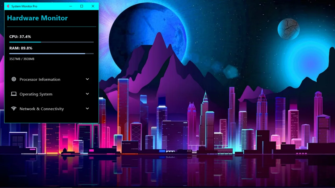 System Monitor Pro Python & Flet GUI — screenshot 2