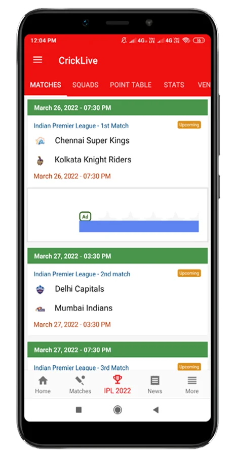 Android Cricket Live - Live Ipl Match, ICC World Cup, Cricket News, Latest Update — screenshot 2