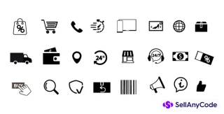 eCommerce Shopping & Delivery Line Icons