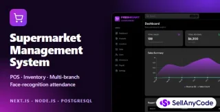 Supermarket POS, Inventory & Face Attendance (Next.js + Node.js)