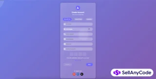 Custom Glassmorphic Registration Page