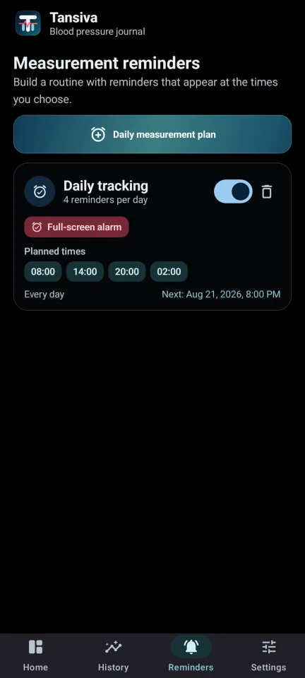 Tansiva - Blood Pressure Tracker Android Source — screenshot 3