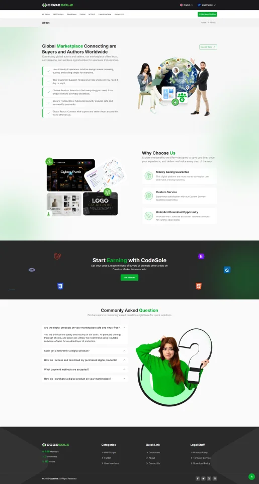CodeSole - Subscription Based Code and Theme Marketplace — screenshot 2