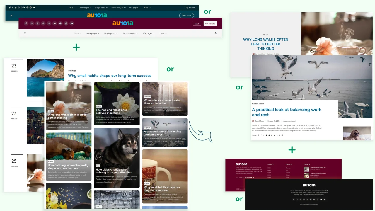 Aurora - WordPress Blog Theme with Switchable Layouts — screenshot 3