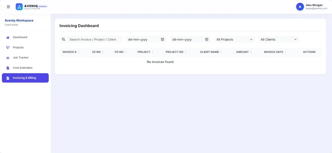 Aveniq Workspace Project & Production Management ERP — screenshot 5