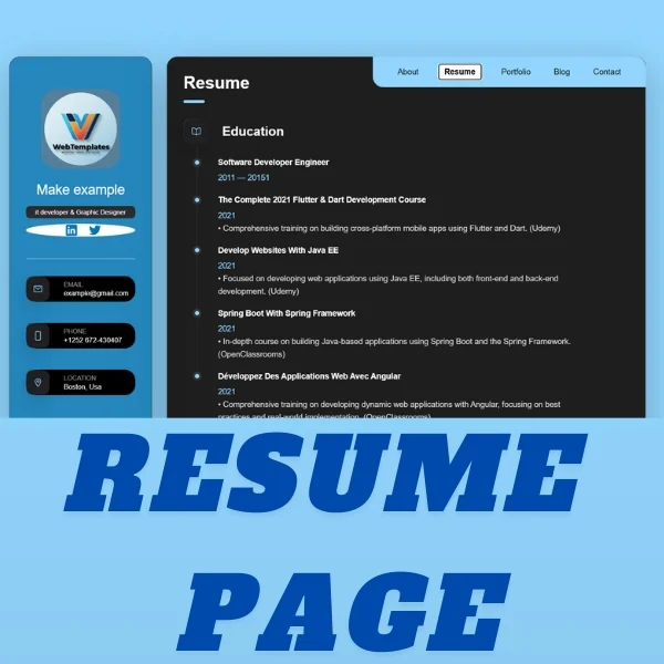 Responsive Single Page Portfolio Website Template | HTML, CSS, JavaScript, PHP — screenshot 2