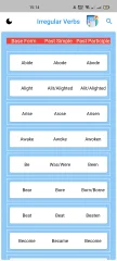 Flutter Irregular Verbs App - English Course App Source Code