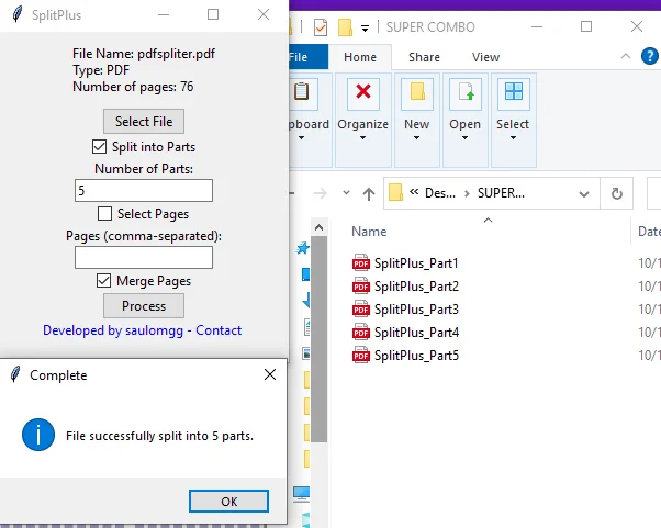 Split PDF by Parts, Split PDF by Pages, Separate PDF — screenshot 4