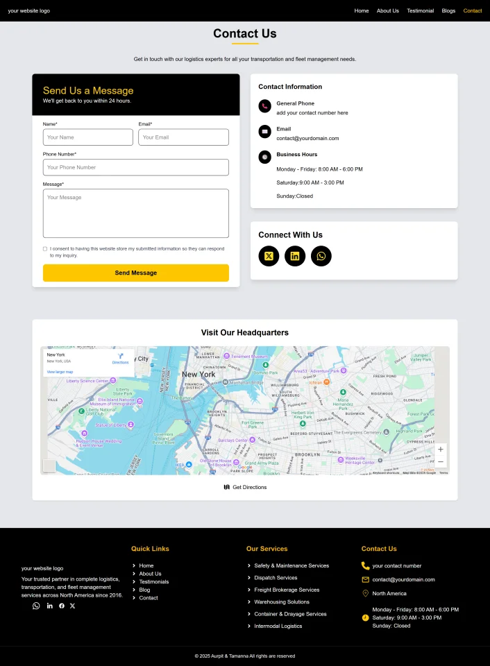 React-Based Logistics Website with Blog and Forms. — screenshot 3