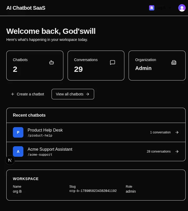 AI Chatbot SaaS Template for Next.js — screenshot 1