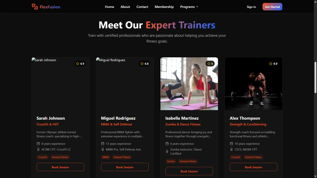 Gym Website Source Code — screenshot 3