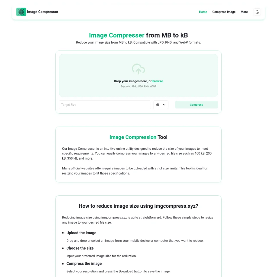 Image Compressor Website Script — screenshot 2