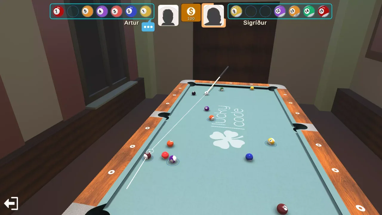 8 Ball Pool (Billiard) Multiplayer Completed Game — screenshot 2