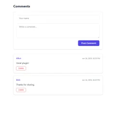 React Modern Comments Plugin. Backend-Agnostic