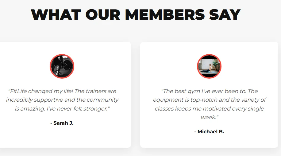 FitLife - Responsive Fitness & Gym HTML Landing Page Template — screenshot 3