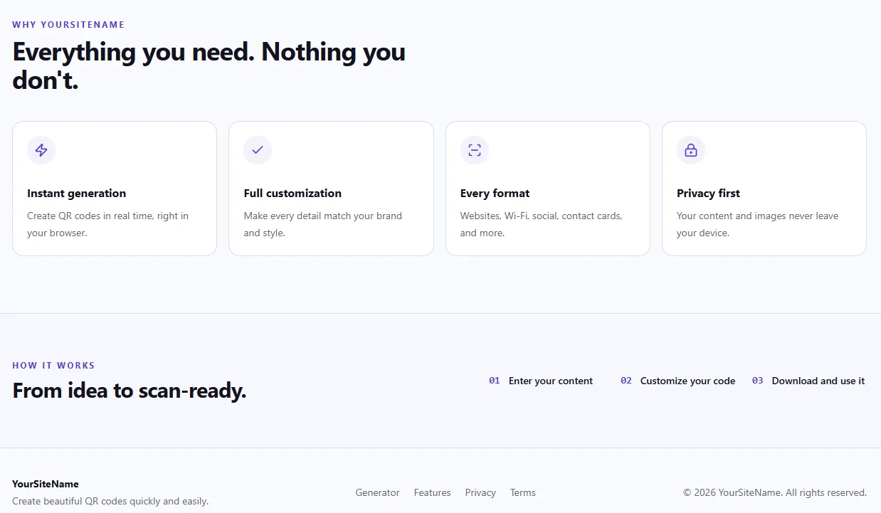 QR Code Generator Modern React & Next.js Web App — screenshot 5