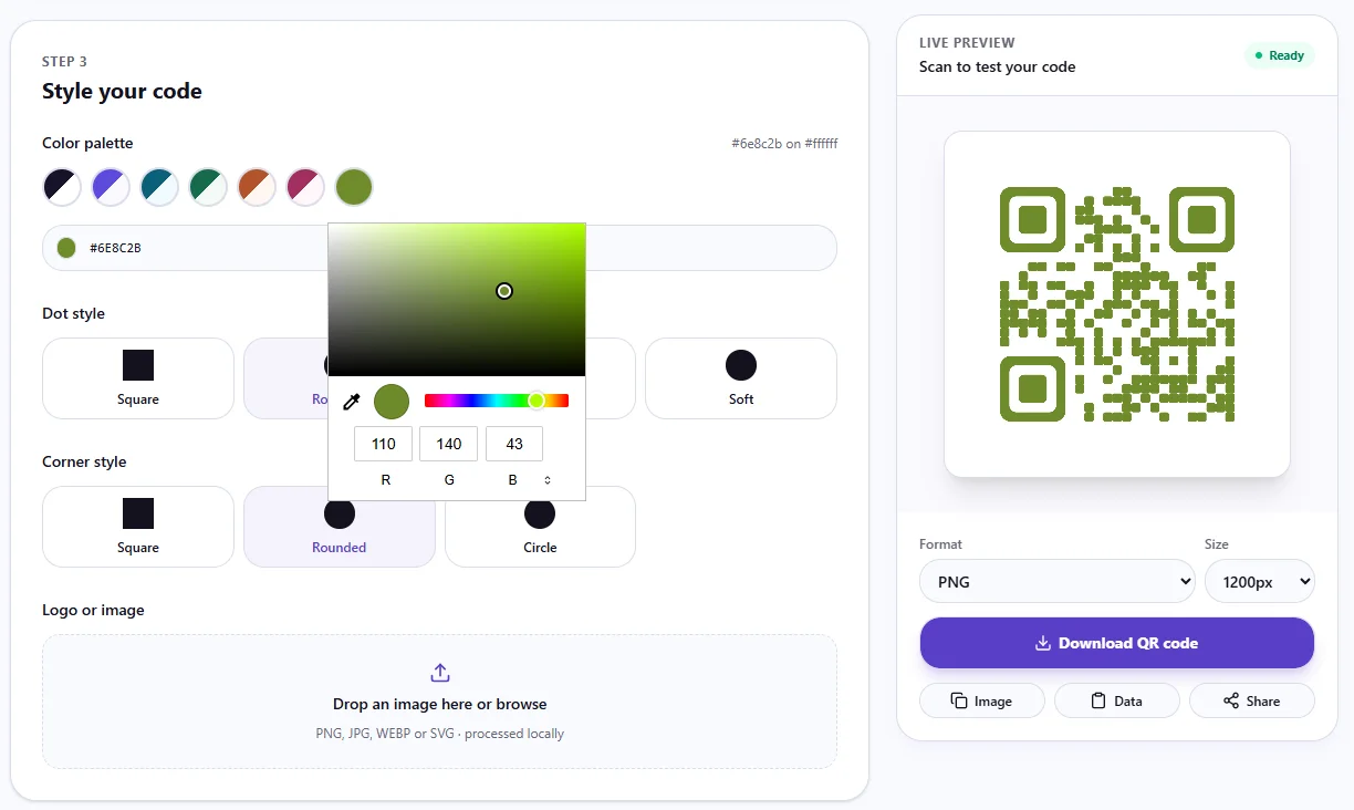 QR Modern QR Code Generator Website — screenshot 2