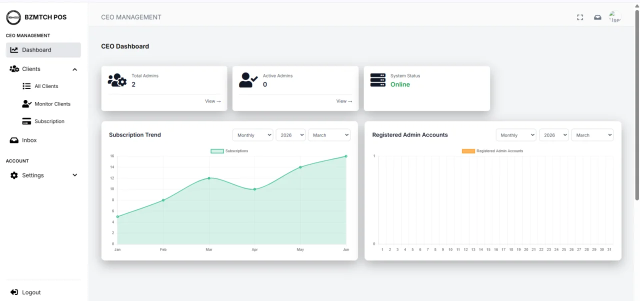 Web-Based Bizmatech POS Management System with Data Analytics — screenshot 10