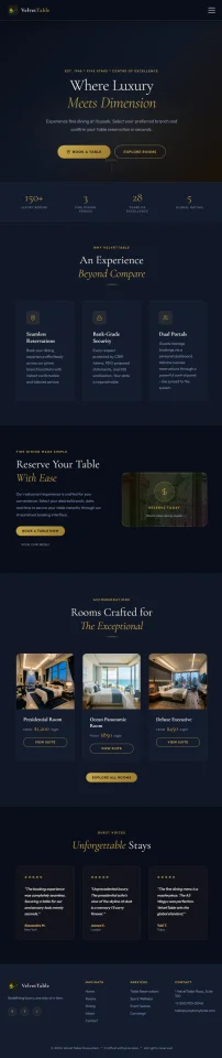 VelvetTable PHP Luxury Hotel & Restaurant Booking Template — screenshot 9