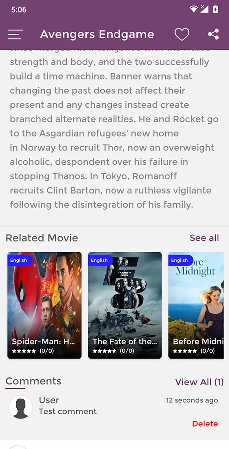 Android Movie Review App — screenshot 9